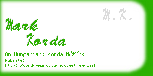 mark korda business card